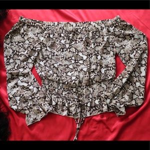 Brown snakeskin blouse